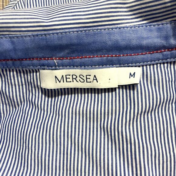 Mersea Dress Womens Medium Blue White Stripe Essential Shirt Dress - Picture 11 of 14